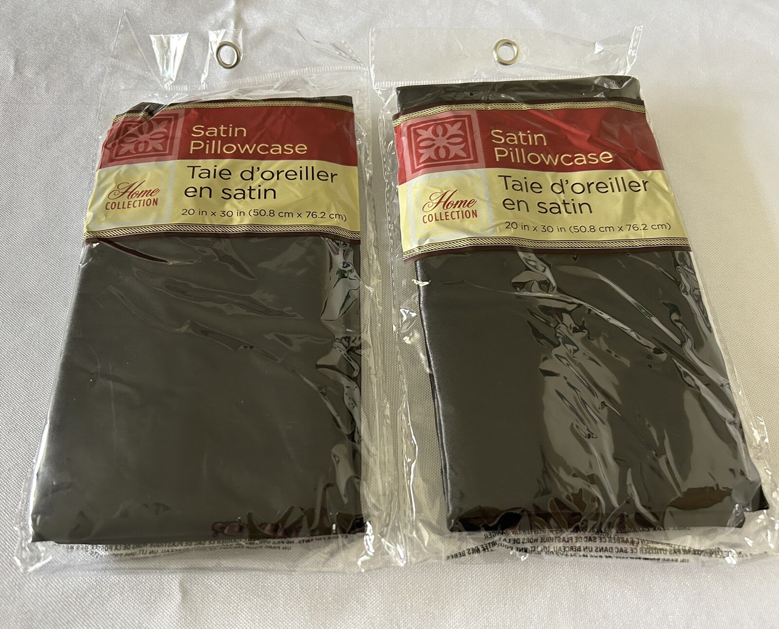 Black Satin Pillowcases Home Collection 20 x 30 in Satin Silky Material 2 Packs