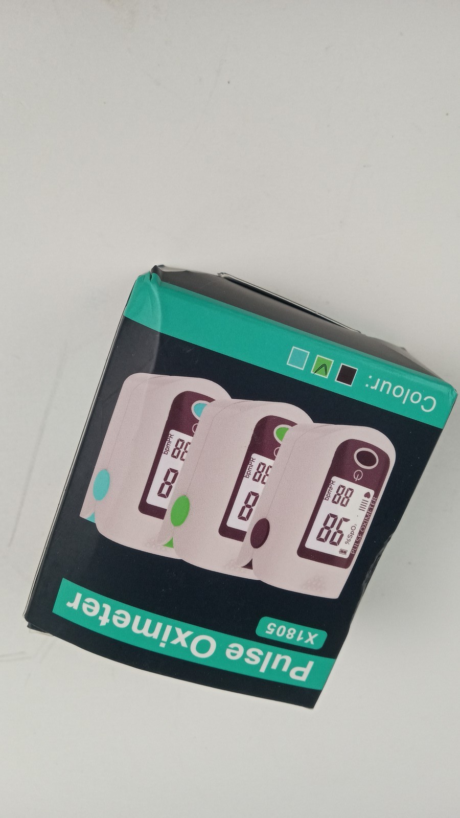 X1805 Fingertip Pulse Oximeter White Green Blood Oxygen Monitor New