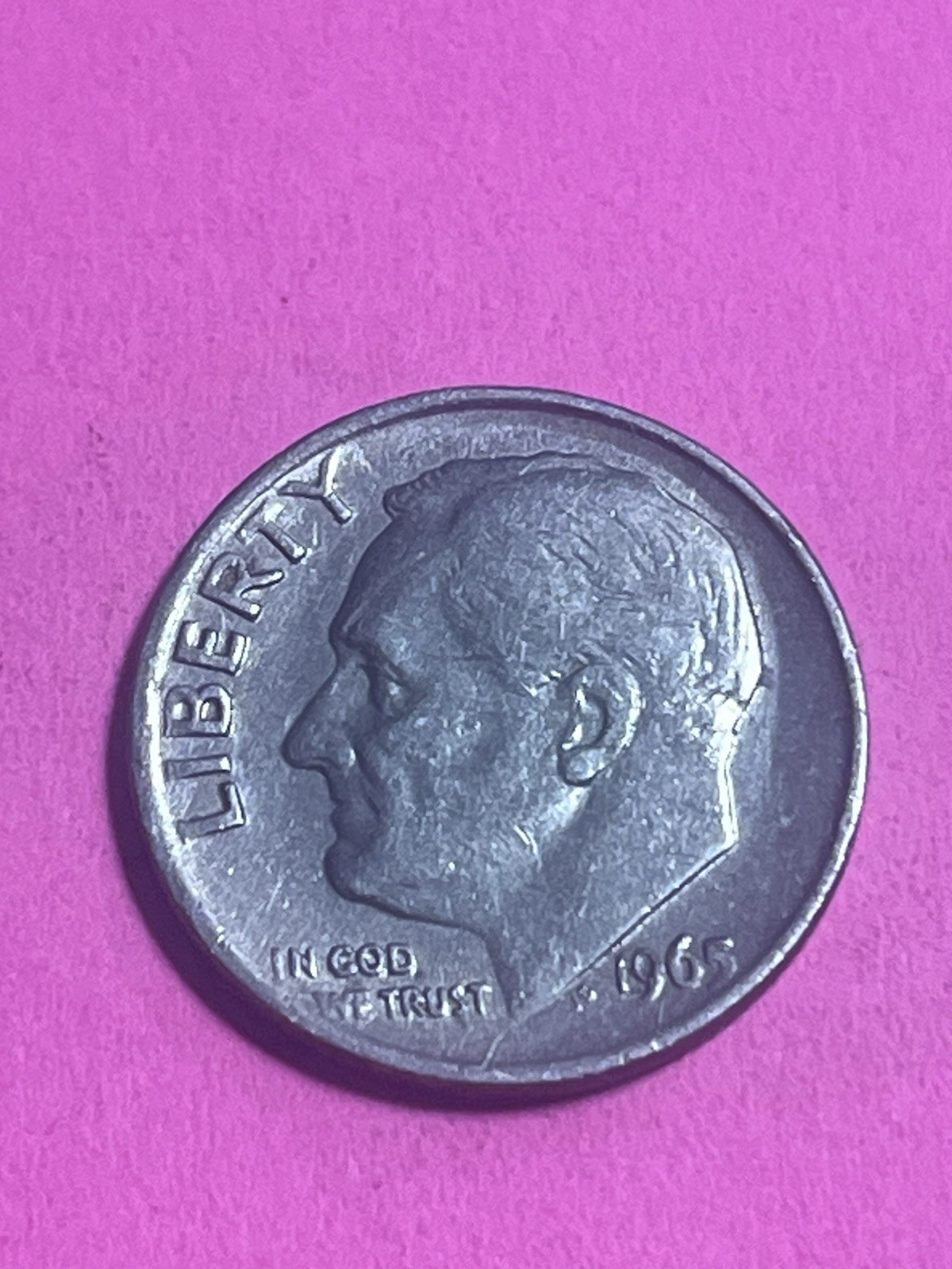 1965 No Mint Mark Roosevelt Dime TRIPLE Strike Multiple Errors