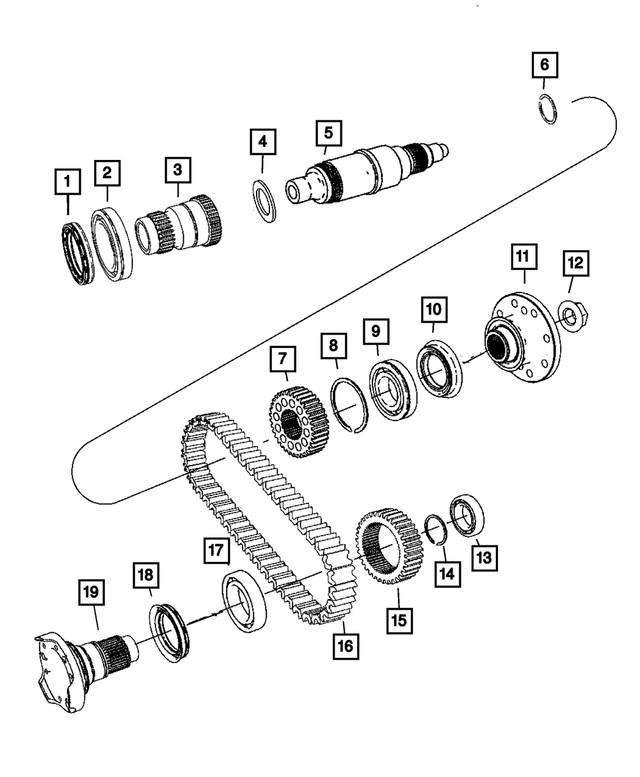 Genuine Mopar Transfer Case Output Shaft Assembly 68001363AA