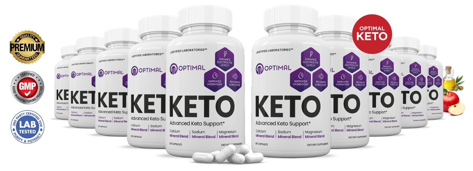 Optimal Keto ACV Pills 1275MG New Improved Formula 10 Pack