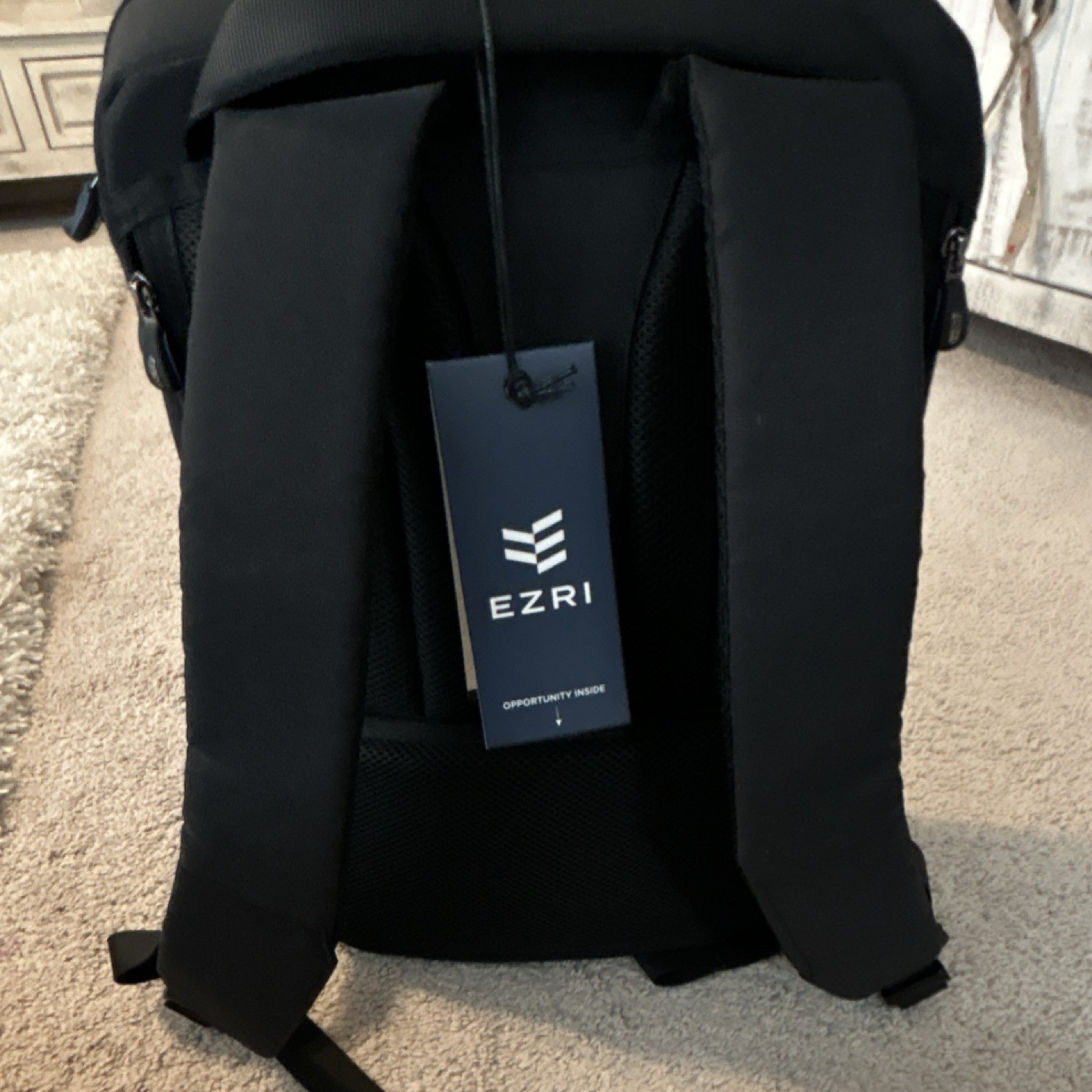EZRI Black Solid Laptop Backpack Laptop Bag