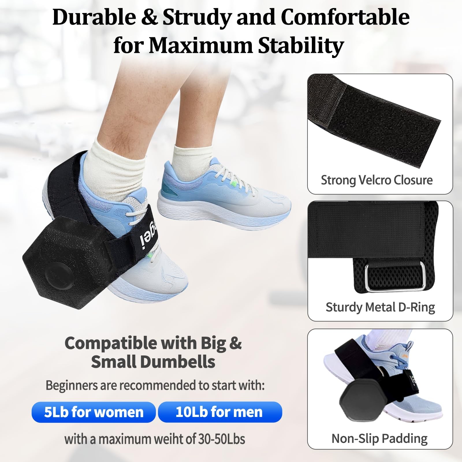 Dumbbell Foot Attachment, Tibialis Trainer, Adjustable Ankle Weights, Ankle S...