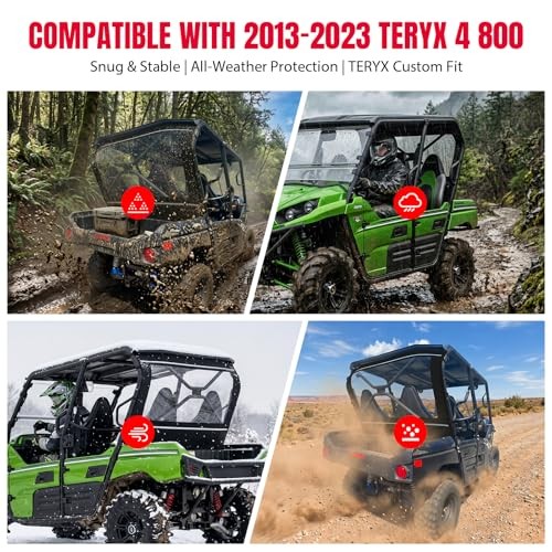 TERYX Soft Rear Windshield, Back Dust Panel UTV Rear Window Compatible with