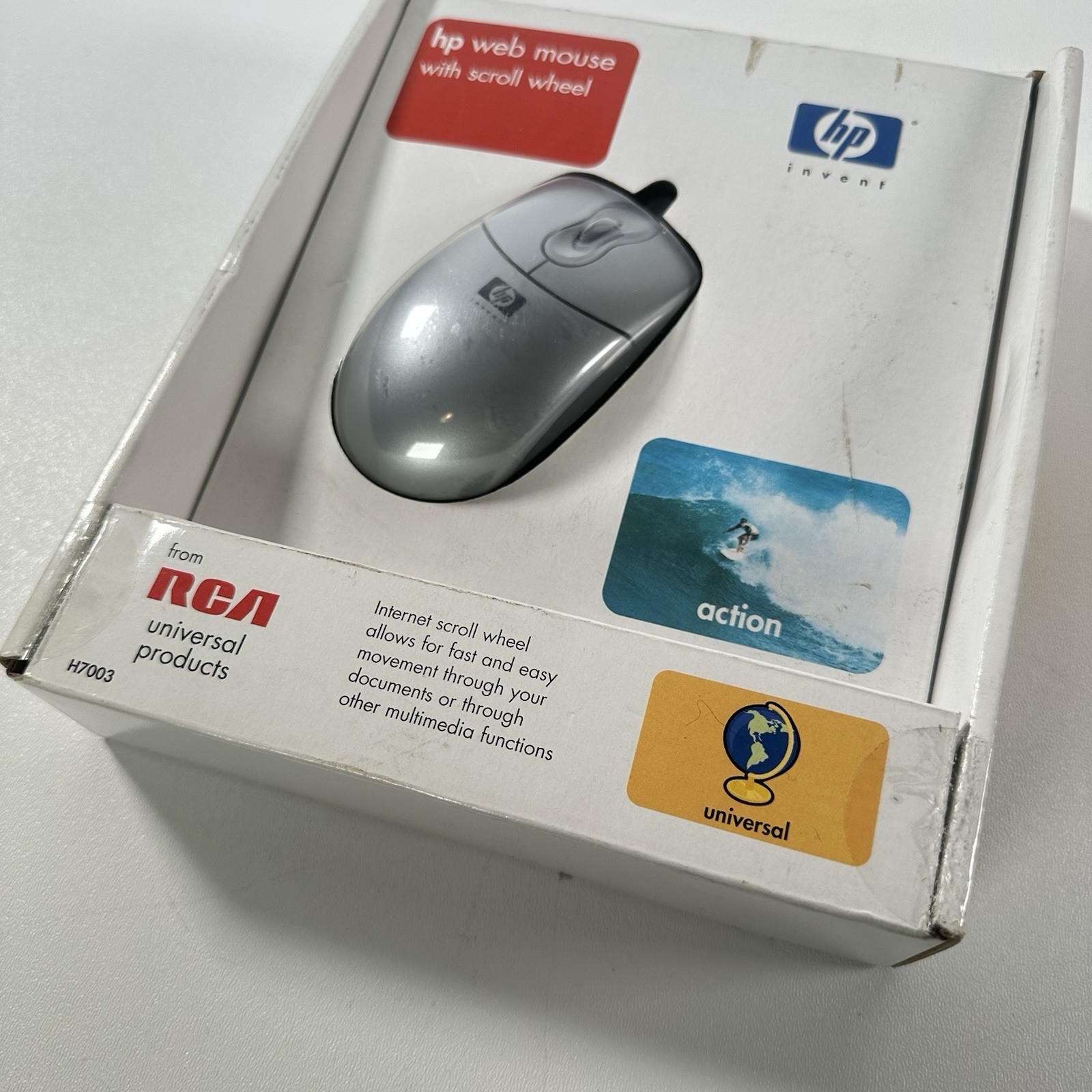 HP Web Mouse with Scroll Wheel USB or PS/2 Model H7003 from RCA, factory sealed