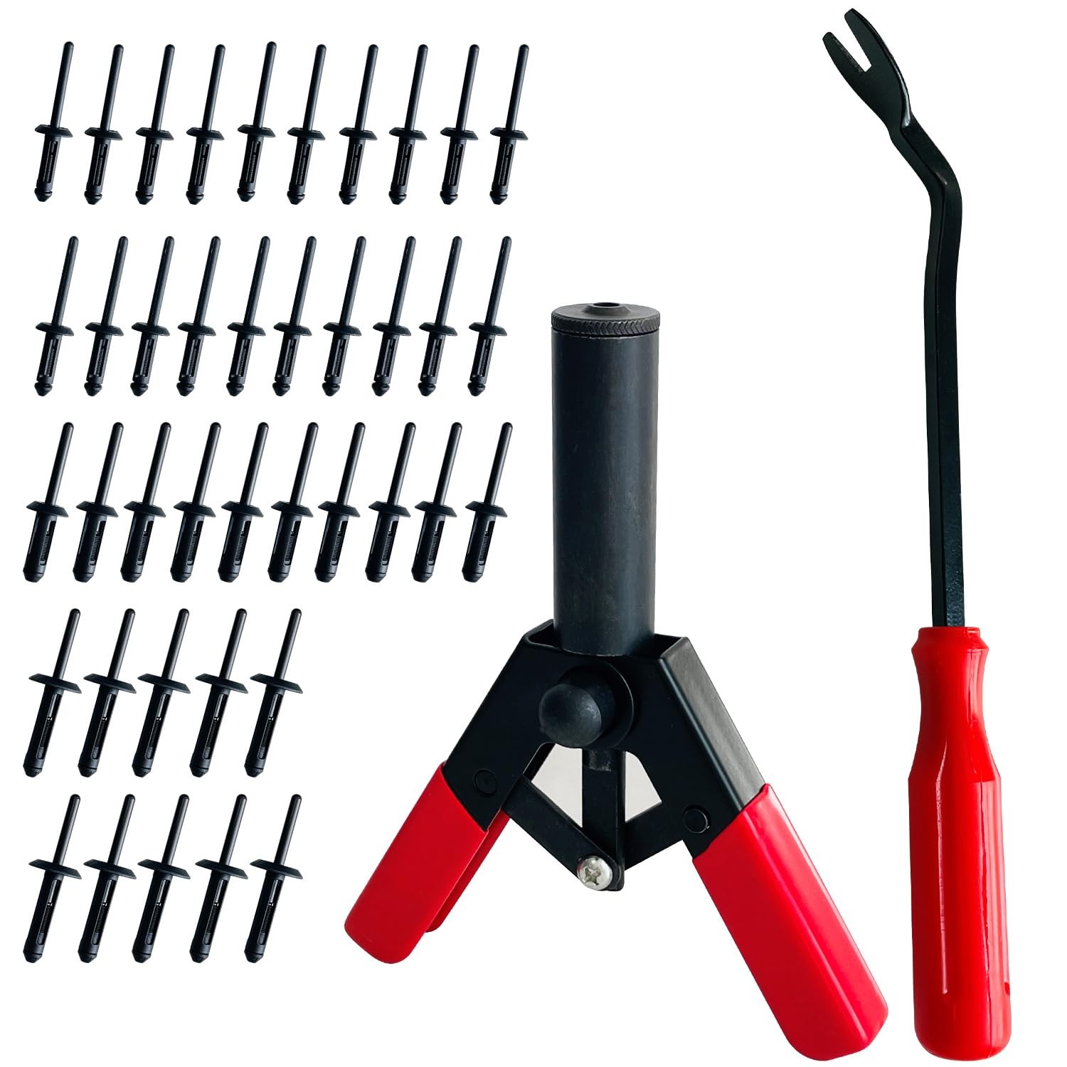 Sutekus Plastic Rivet Gun Set - Includes 40Pcs Poly Rivets Assortment, 1Pcs...