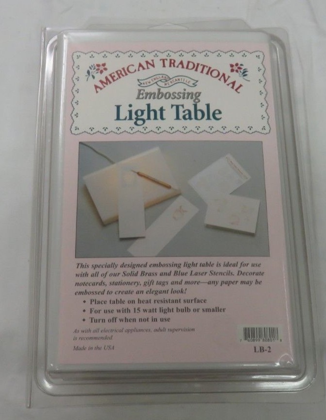 American Traditional Stencils Embossing Light Table Made In USA -