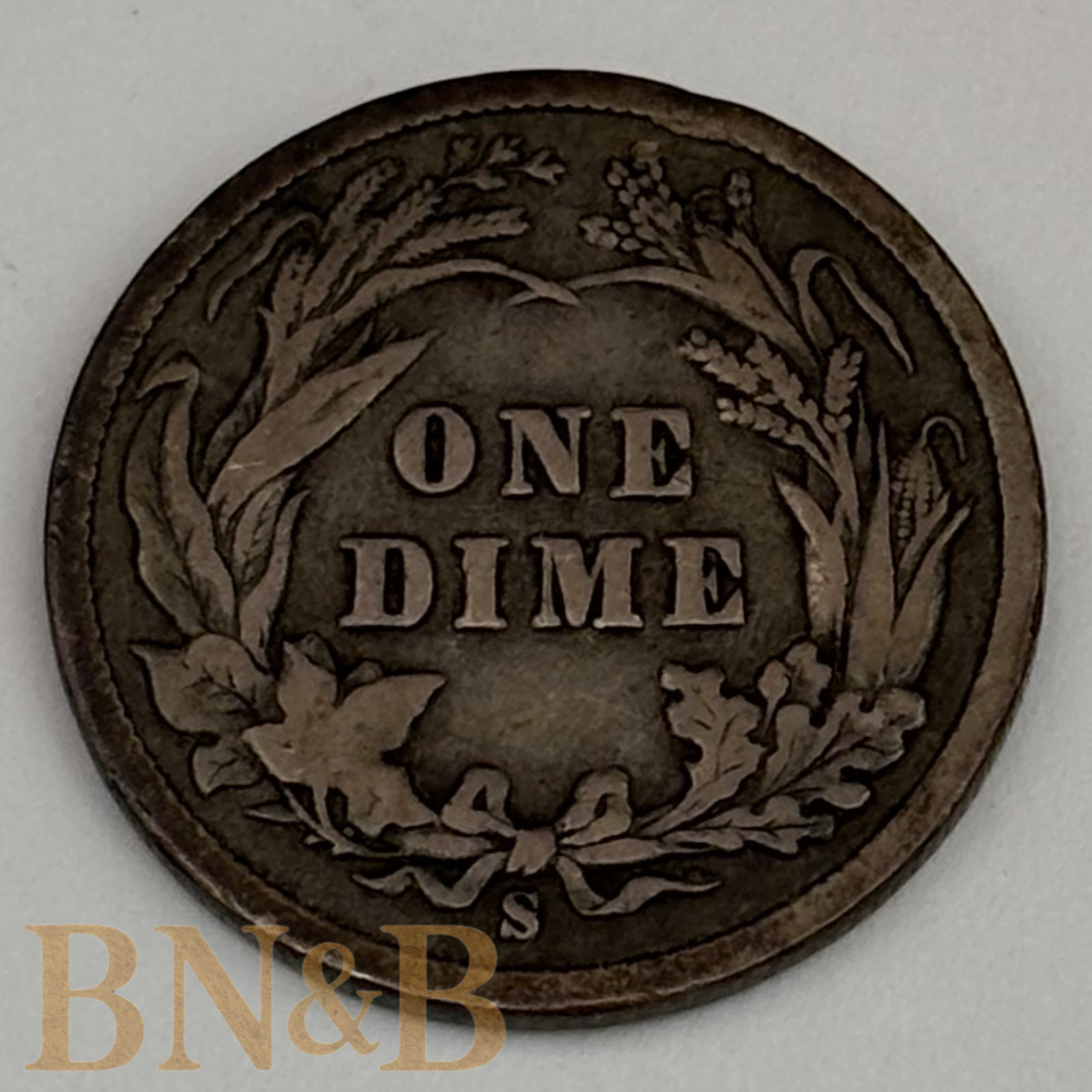 1898 S Barber Silver Dime #E151