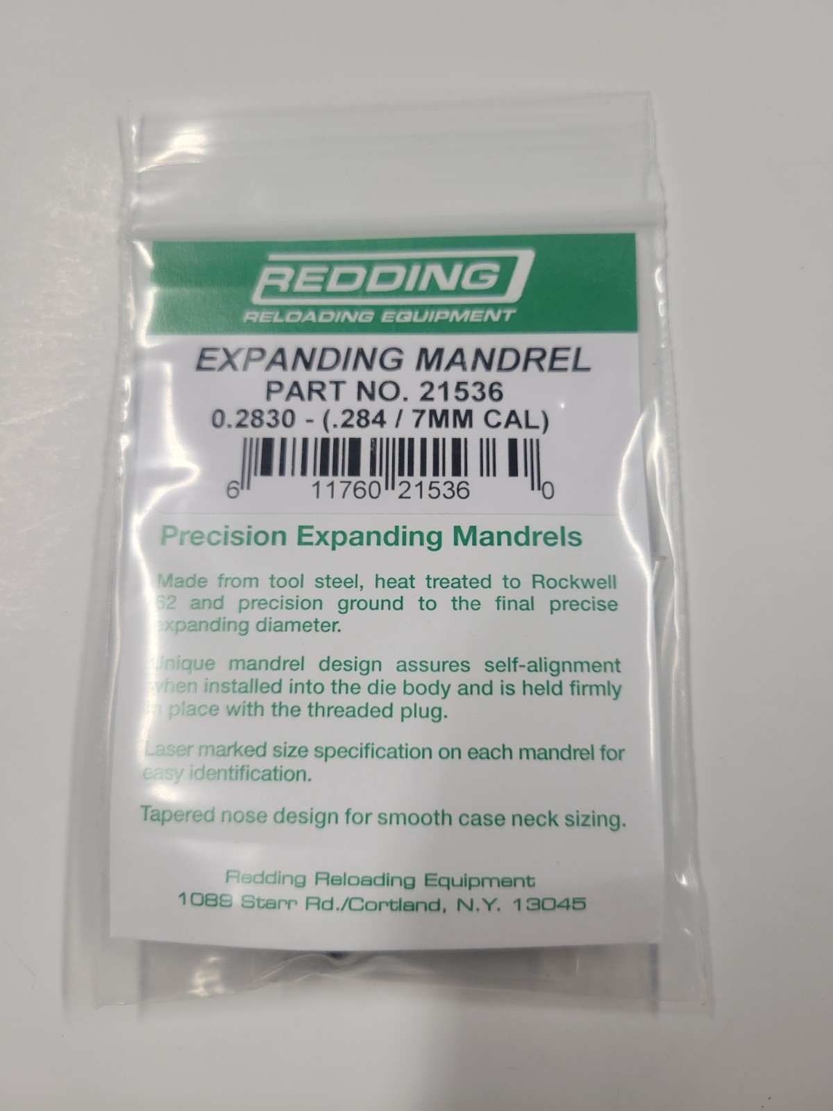 21536 REDDING 0.2830 EXPANDING MANDREL (.284/7MM CAL) - BRAND NEW - FREE SHIP