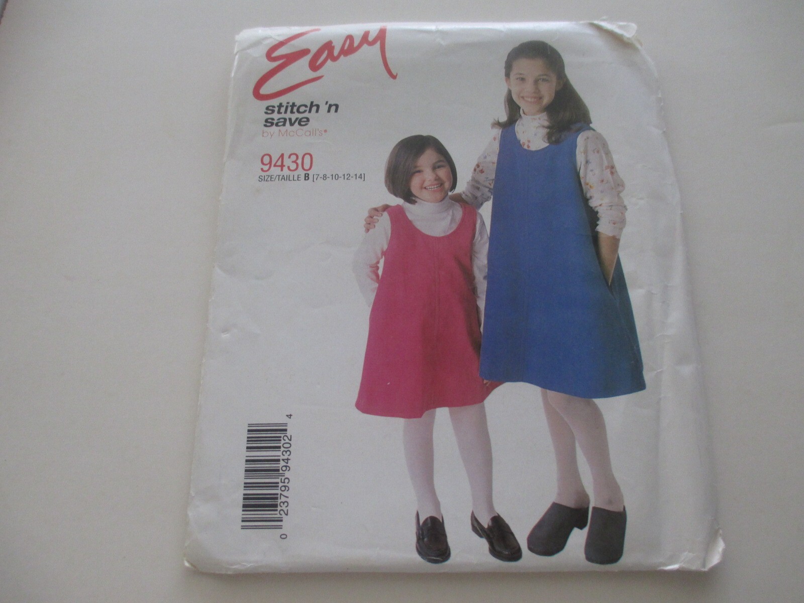 NEW OLD STOCK, OOP, MCCALLS 9430   SZ 7.8 10,12,14   , GIRLS DRESS SZ B