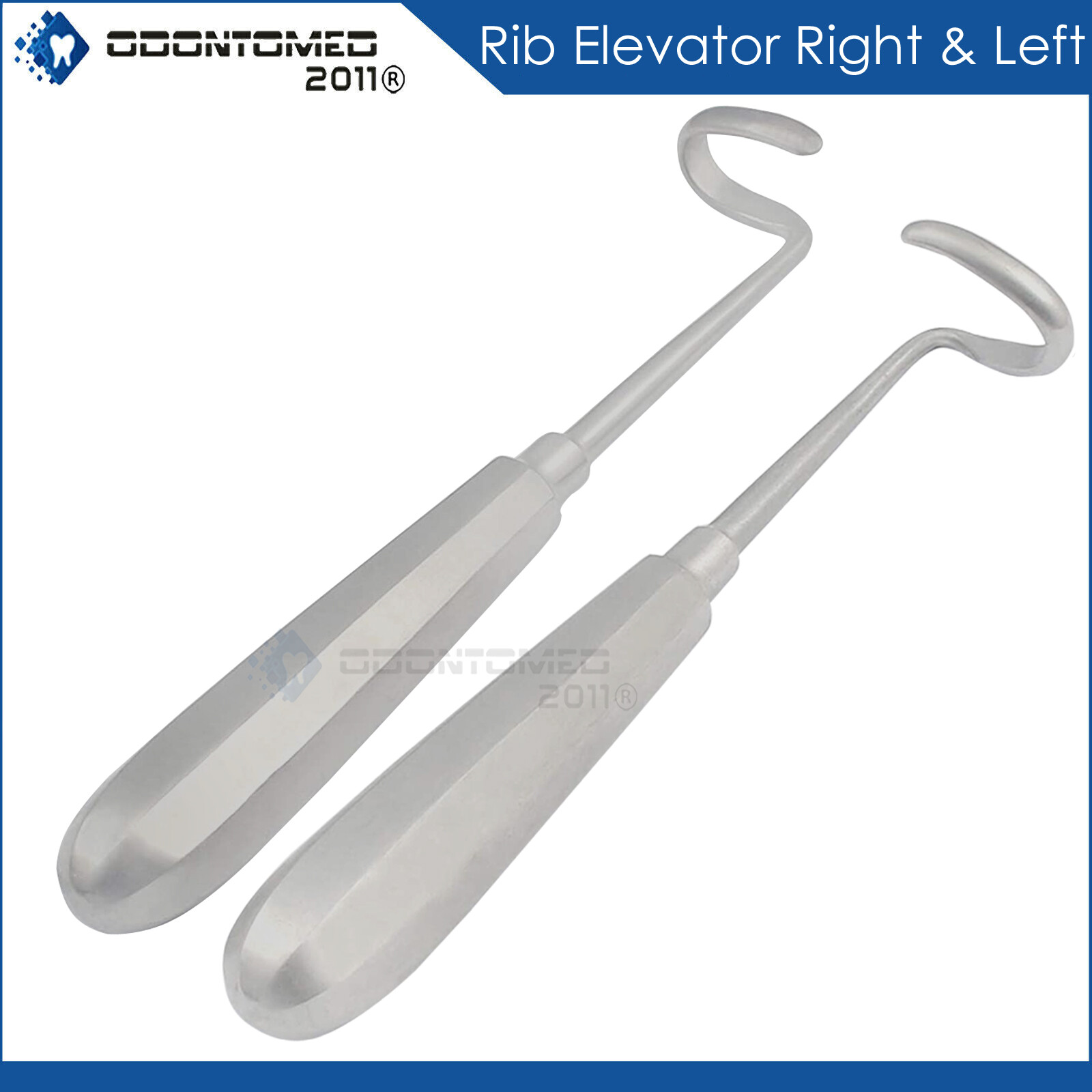 Surgical Elevators Doyen Rib Right Left 7" Curved Blade 3.2cm Tools Set of 2 Pcs