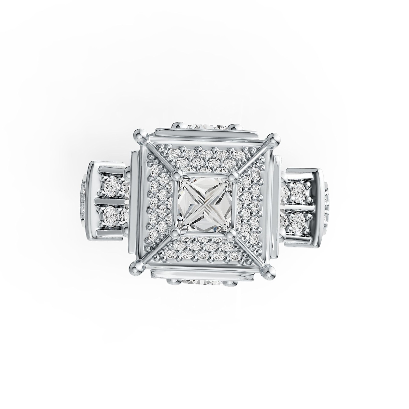 Sterling Silver Semi Mount Ring Setting Round RD 5x5mm SQ 4x4mm