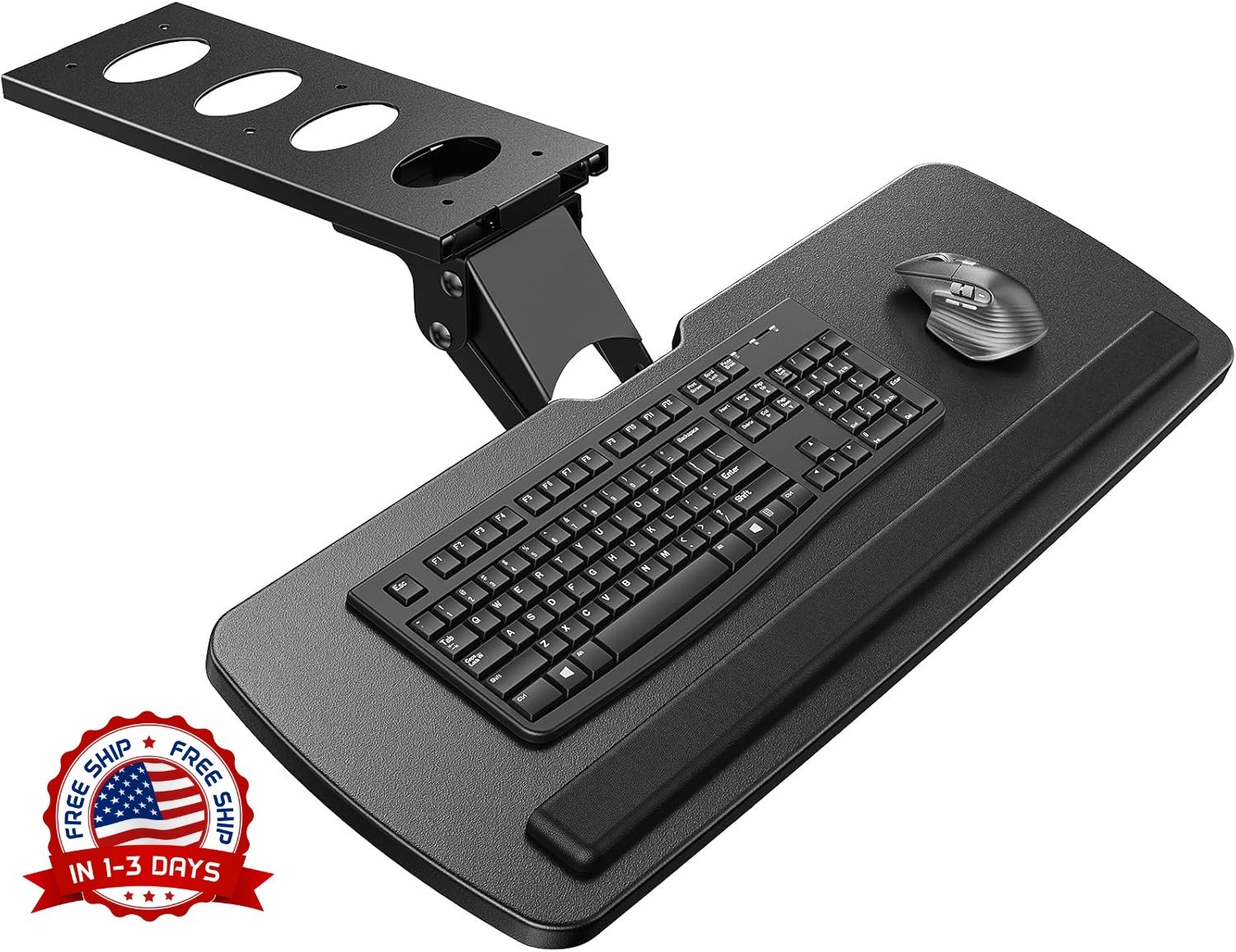 Bandeja ergonómica deslizante para teclado y ratón, ajustable 360° (negra) NUEVO