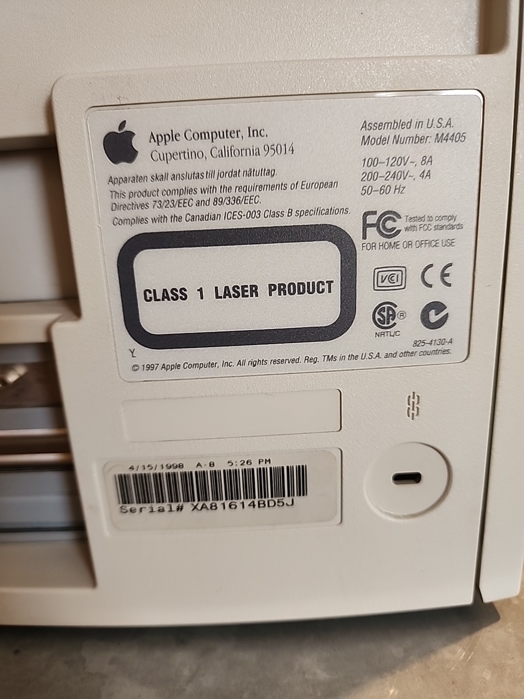 Vintage Apple Power Macintosh G3 PowerPC M4405 Tower Desktop Computer