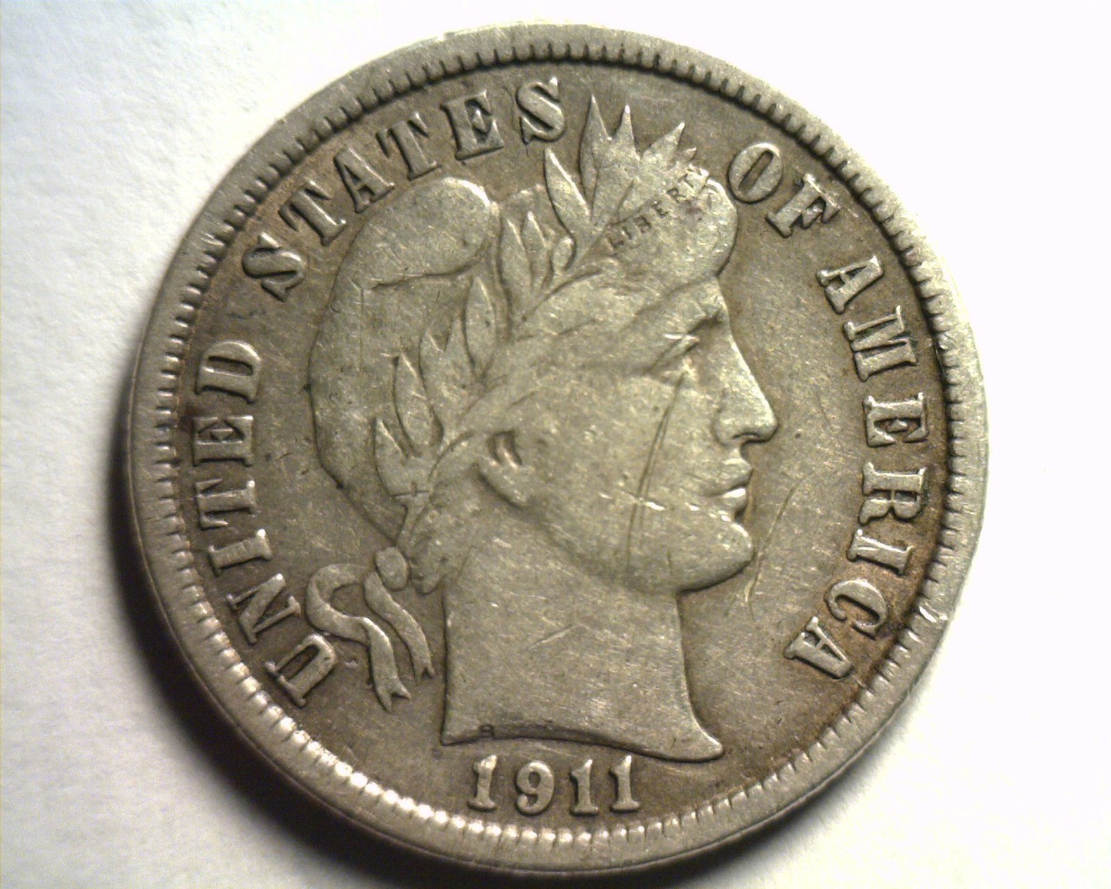 1911 BARBER DIME VERY FINE+ VF+ NICE ORIGINAL COIN FROM BOBS COINS FAST SHIPMENT