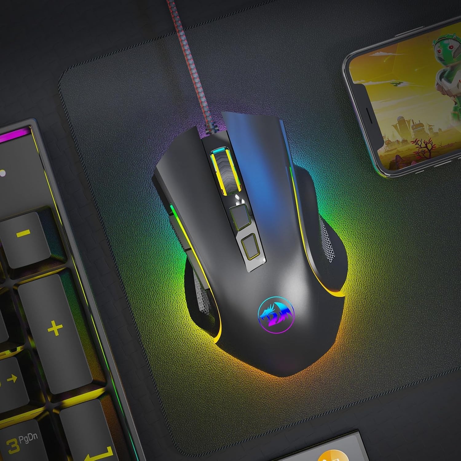 M602 Gaming Mouse, Ergonomic RGB Gaming Mouse Wired with 7200 Adjustable DPI,...