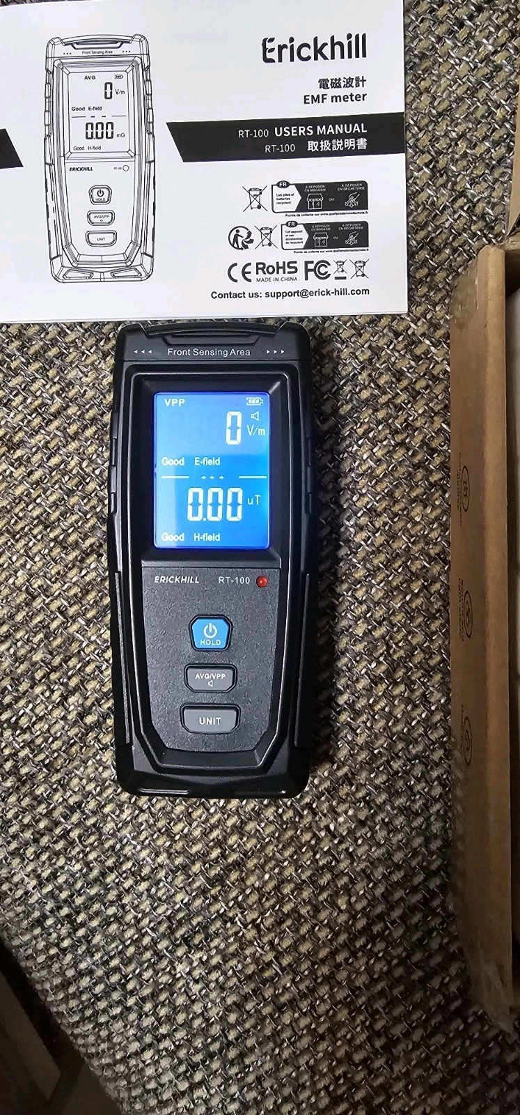 Erickhill Rechargeable EMF Tester Electromagnetic Radiation Tester RT-100