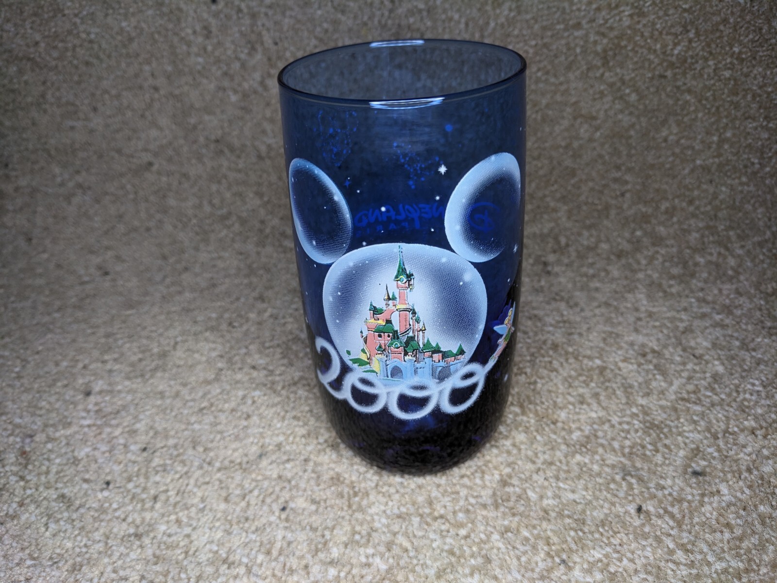 Disneyland Paris 2000 Millennium Collectors Blue Glass Limited Edition