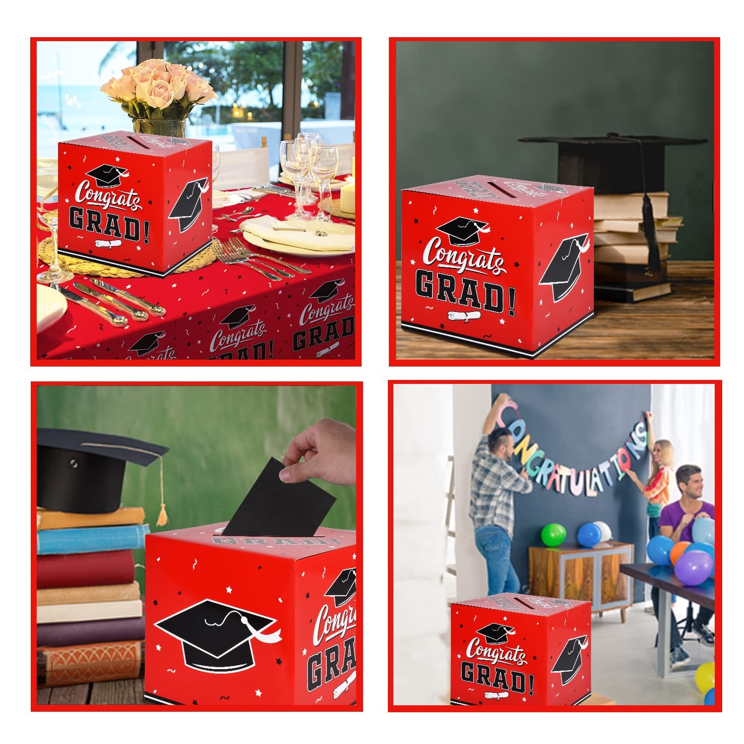 Gatherfun 2026 Graduation Card Box Red
