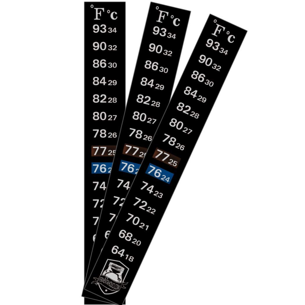 3 Pack Fermentation Adhesive Strip Thermometer - Displays Temperature in Degr...