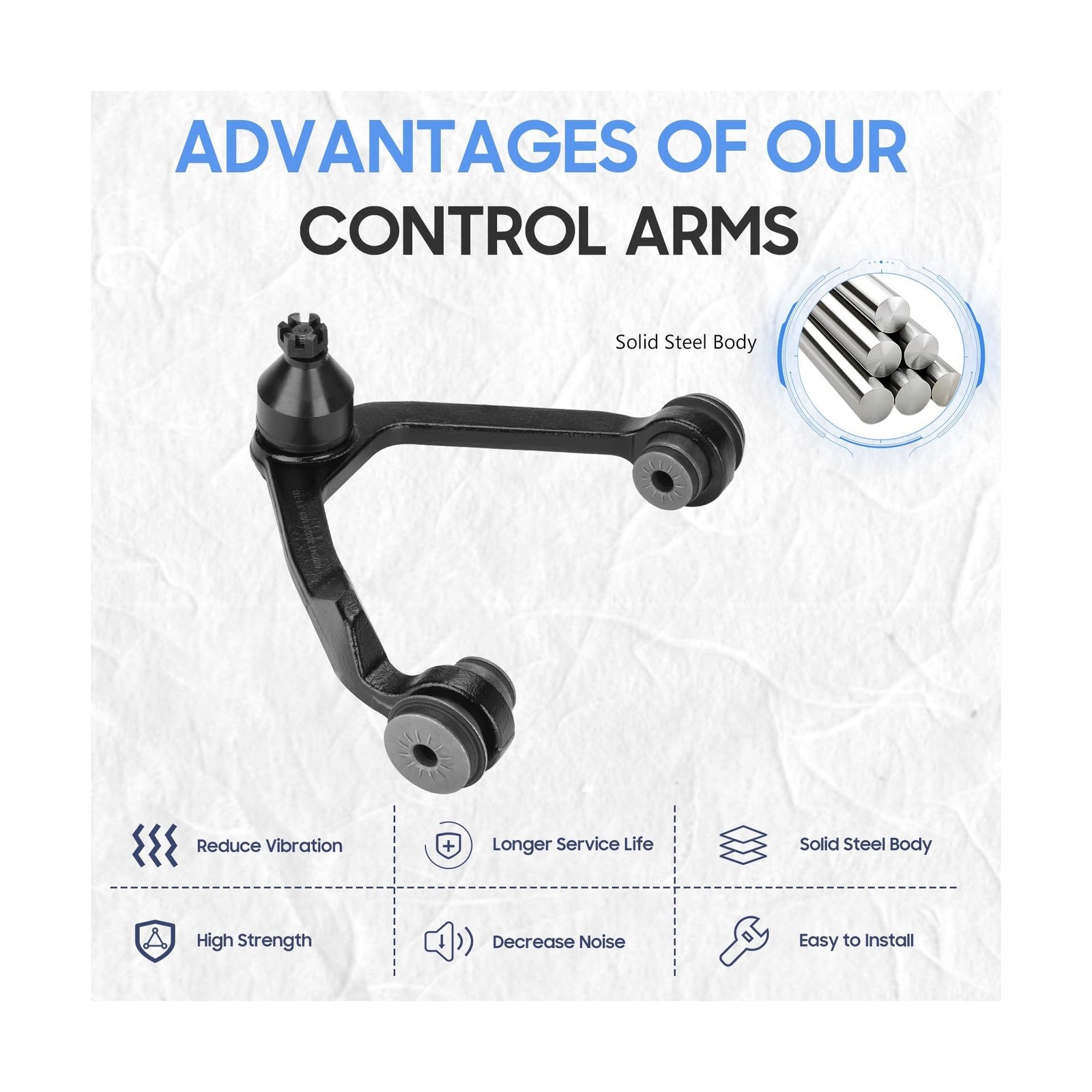 4WD Front Upper Control Arms Tie Rods Suspension Kit Compatible with 1997-200...