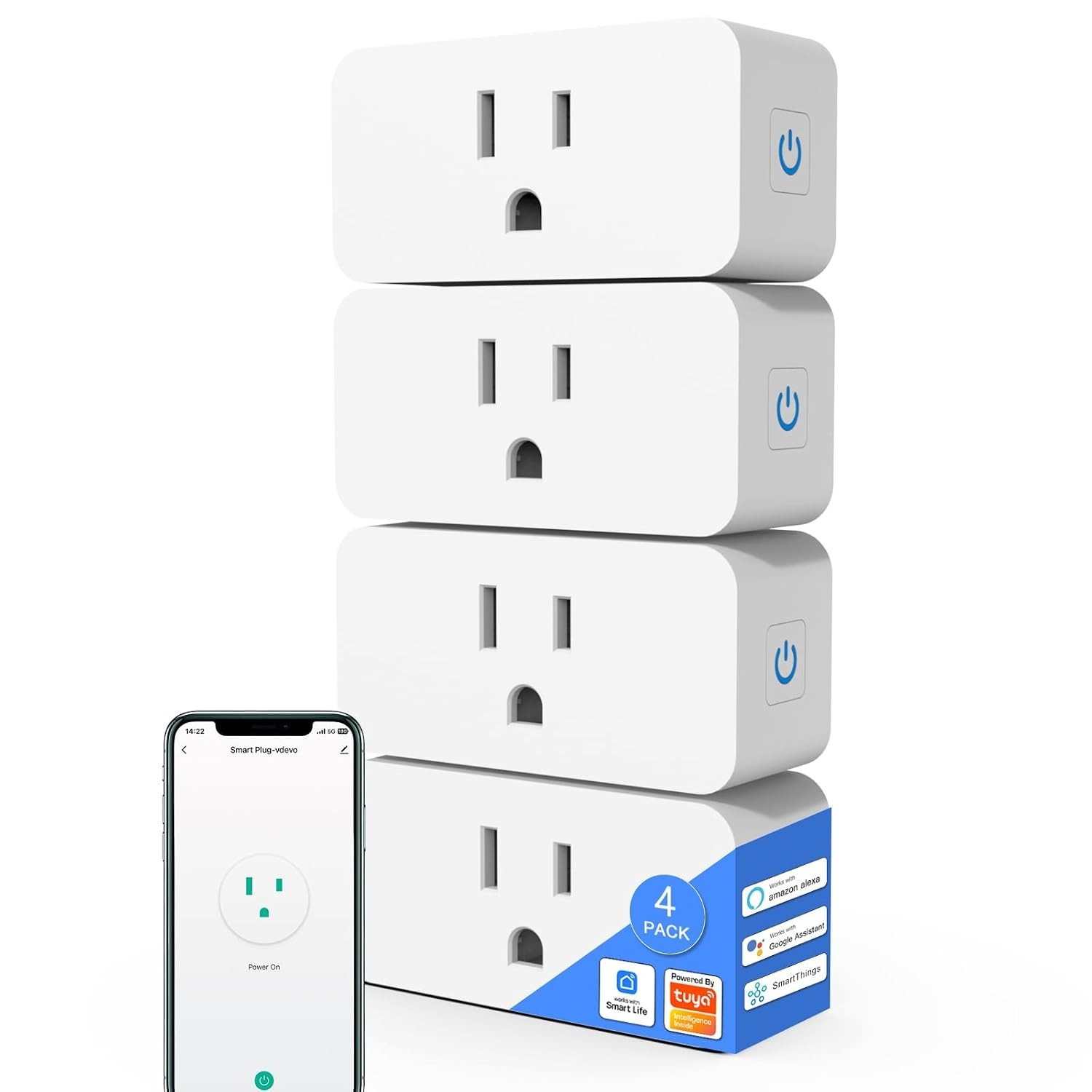 Smart Plug 4 Pack – & Certified WiFi Control for Energy Efficiency
