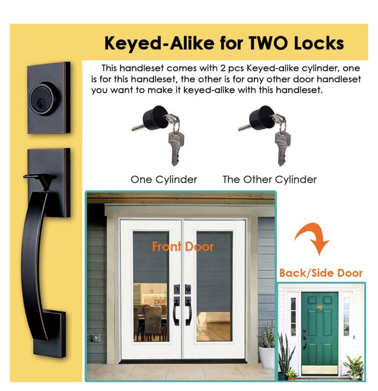 TMC Front Entry Door Handleset Modish KEYED HANDLESET Bronze