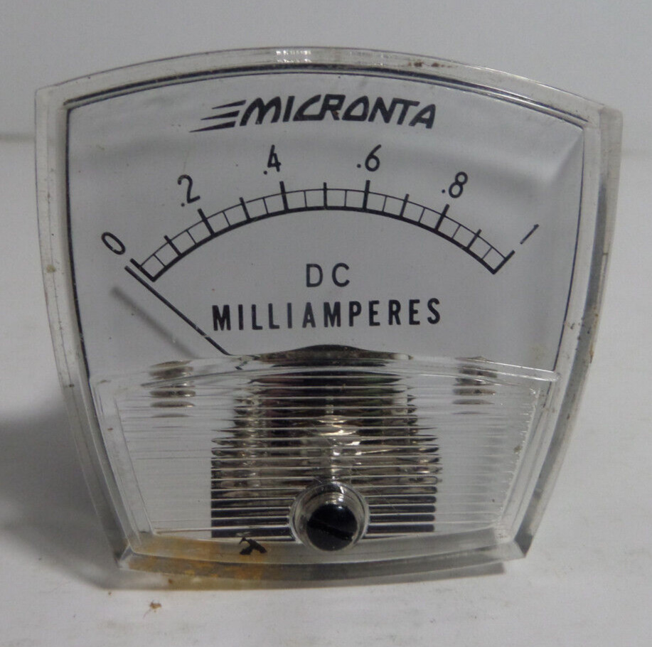 panel mount meter micronta Milliamperes 0-1  vintage