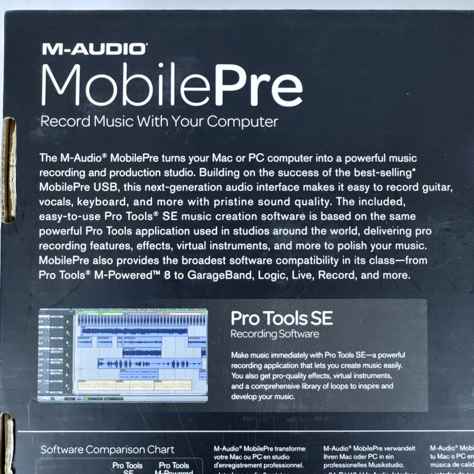 M-Audio MobilePre USB Audio Interface 2x2 XLR/TRS Combo Inputs 48v Pro Tools SE