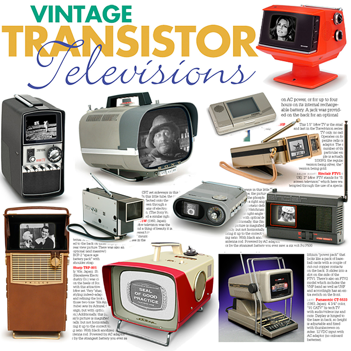 Vintage Transistor Televisions TV collector book Sony JVC Sinclair Philco Safari