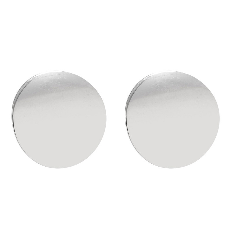 Wholesale Silver Stainless Steel Stud DIY Earrings Findings Round with Ring
