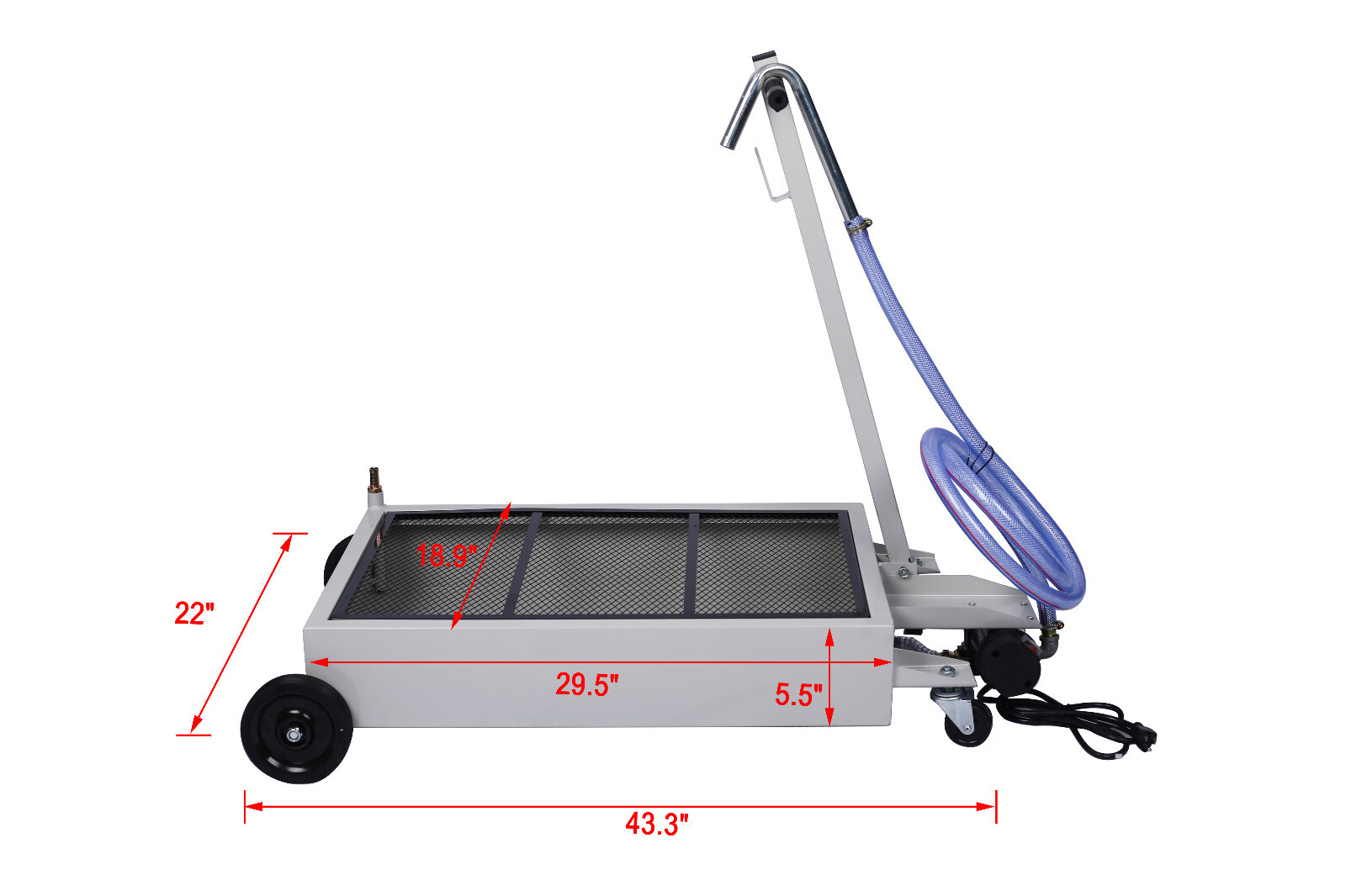 Low Profile Oil Drain Pan Oil Drainer with Electric Pump Long T-handle 15 Gallon