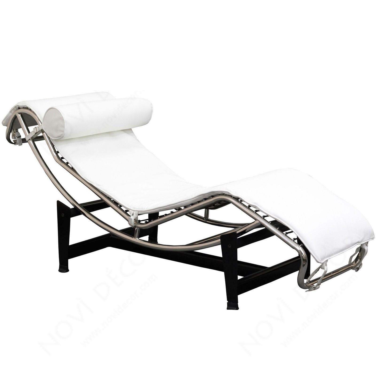 Classic modern design Le corbusier style LC4 lounge chair genuine cowhide brown