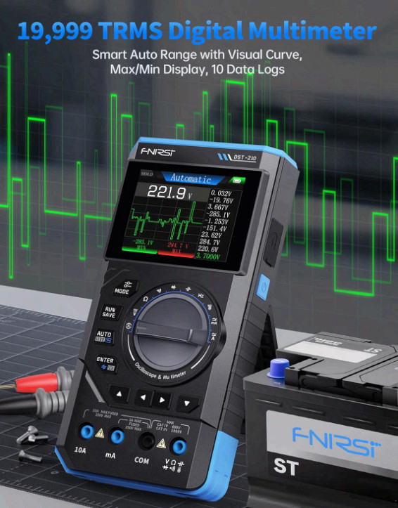 DST-210 3in1 Oscilloscope Multimeter 10MHz 48MS/s 19999 Counts AC/DC Tester