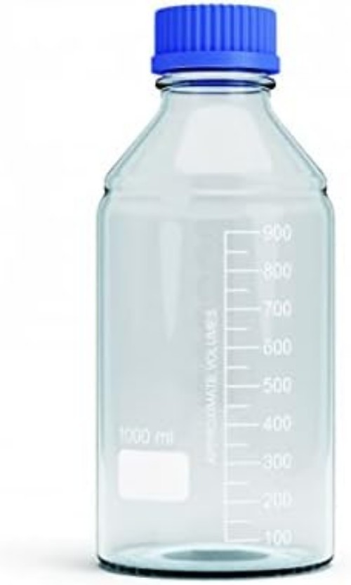 1000ml Storage Glass Bottles – 2pcs Round Media Storage Bottle – Borosilicate...