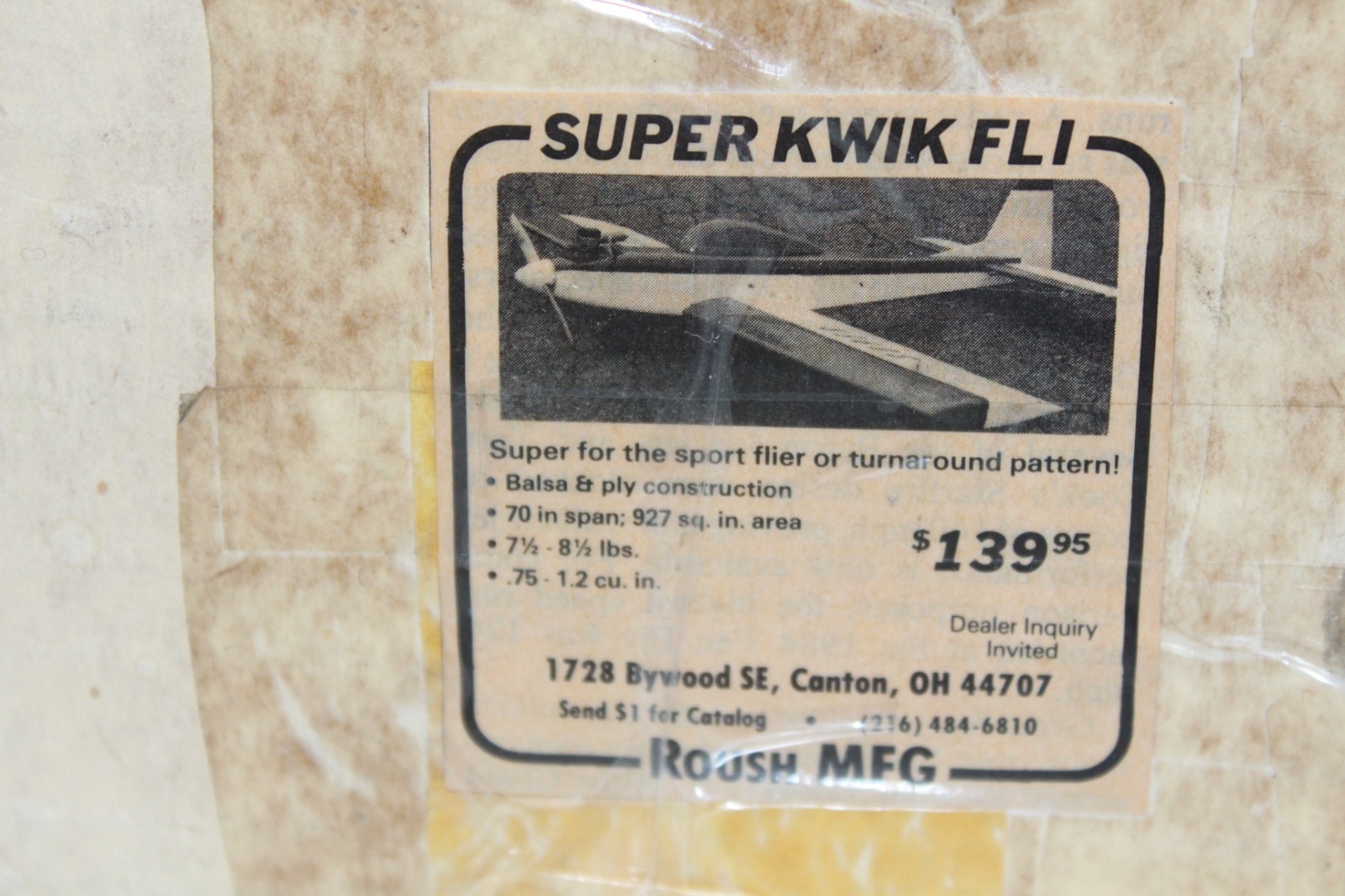 NIB SUPER KWIK FLI Balsa Kit