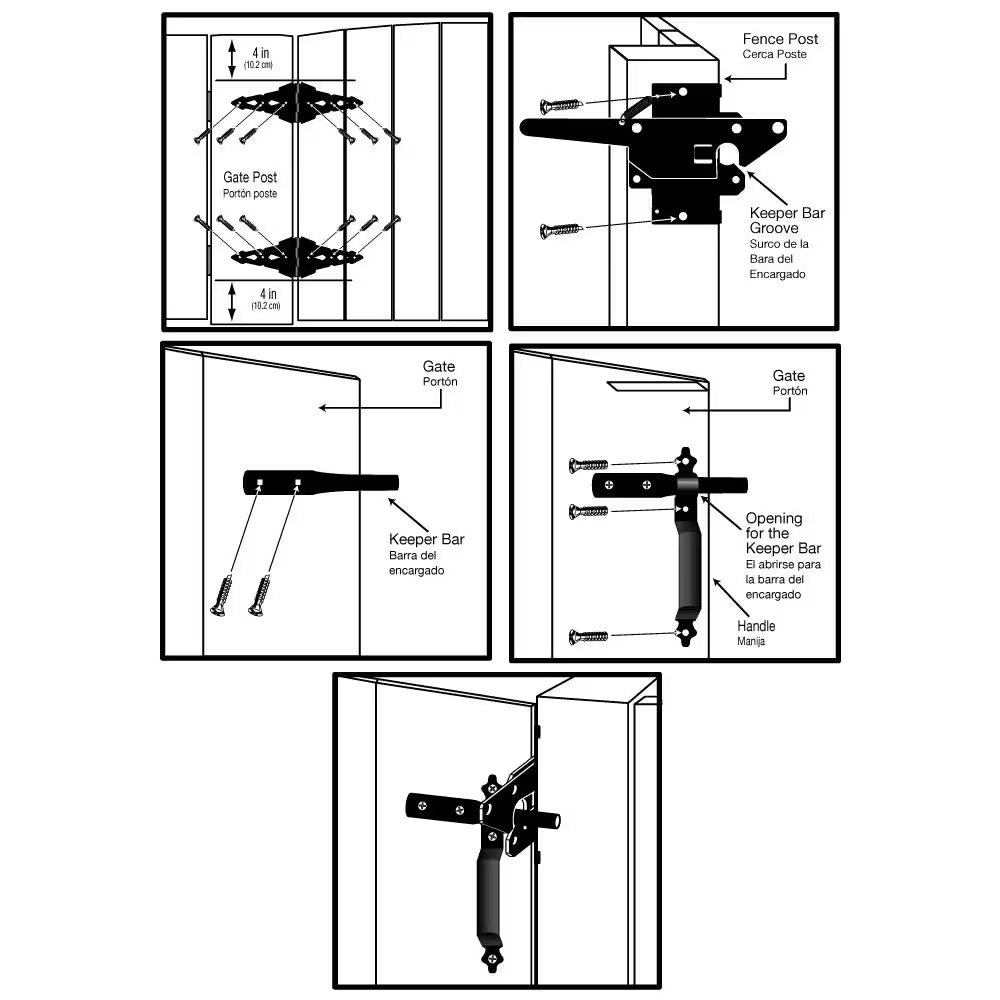 Black Post Latch Gate Set
