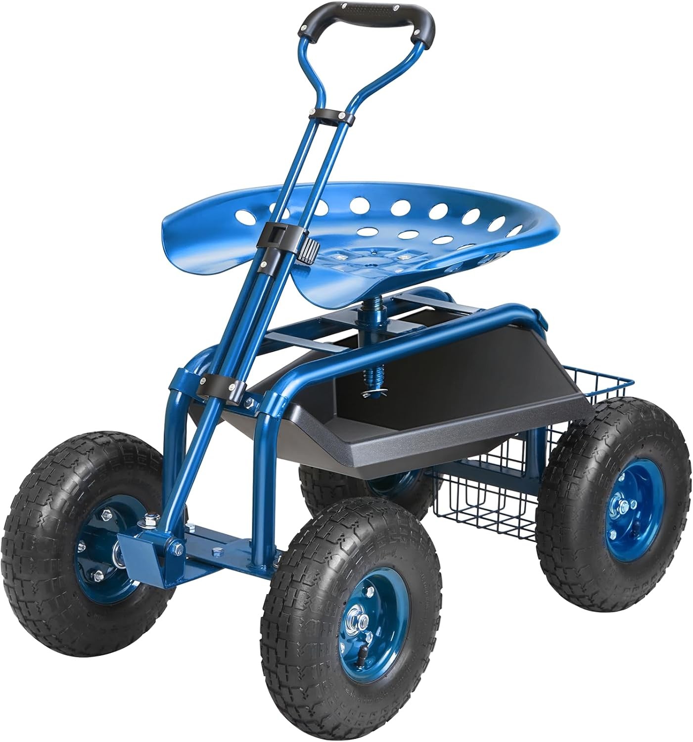 Rolling Garden Work Seat with Wheels, Gardening Stool for Planting,