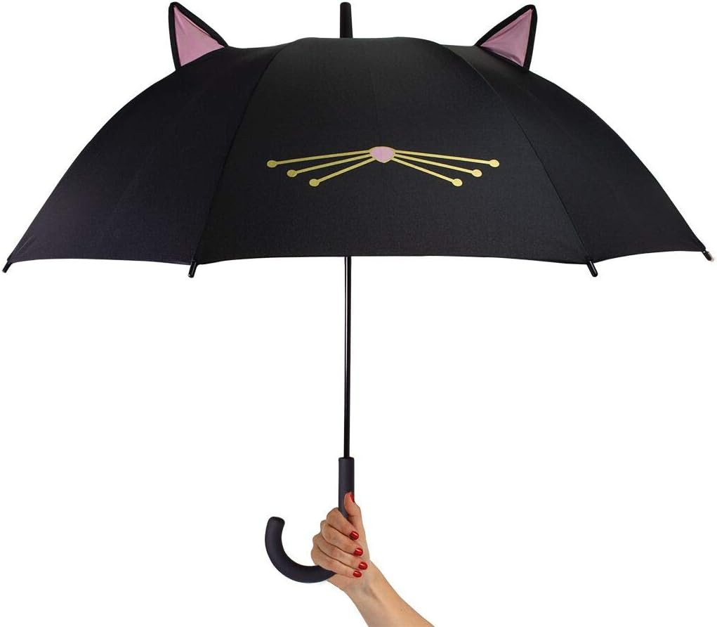 Large Lightweight Travel Umbrella, Black Cat