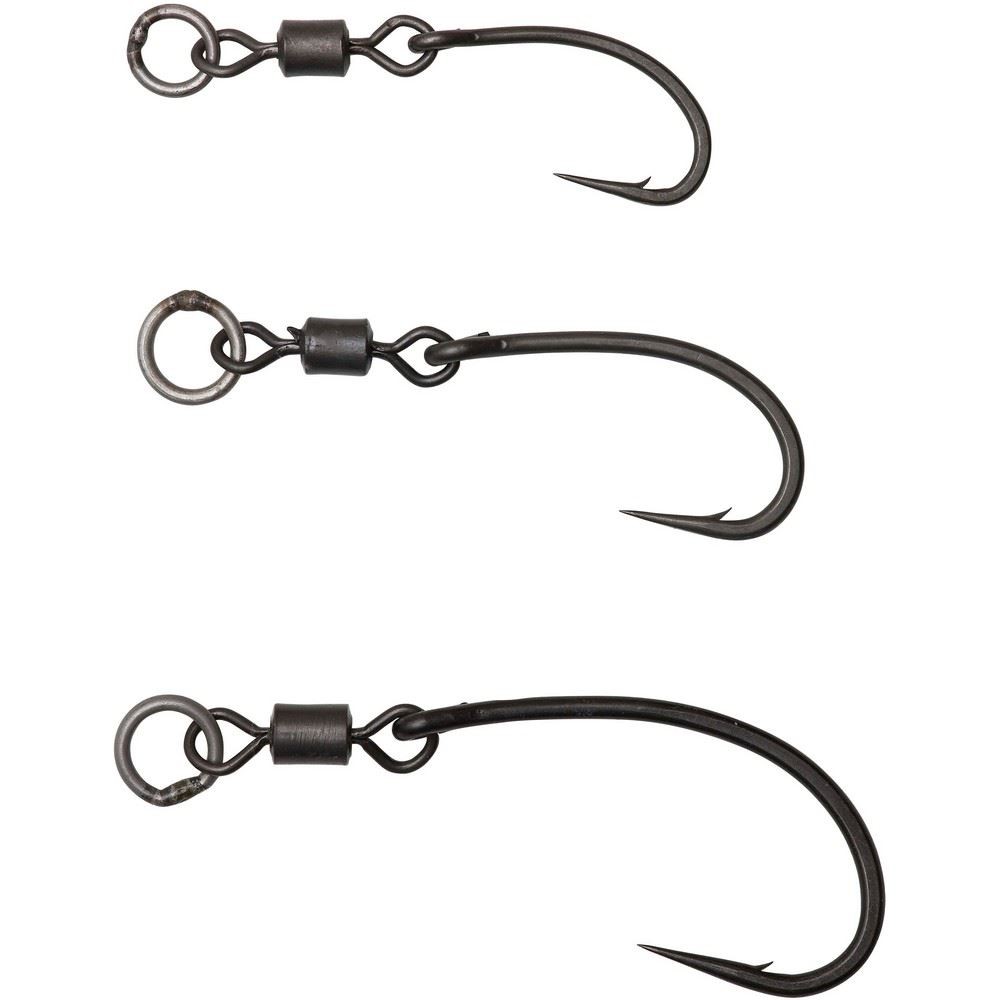 Prologic Carp Swivel Hooks Curved Shank Barbed 5pk