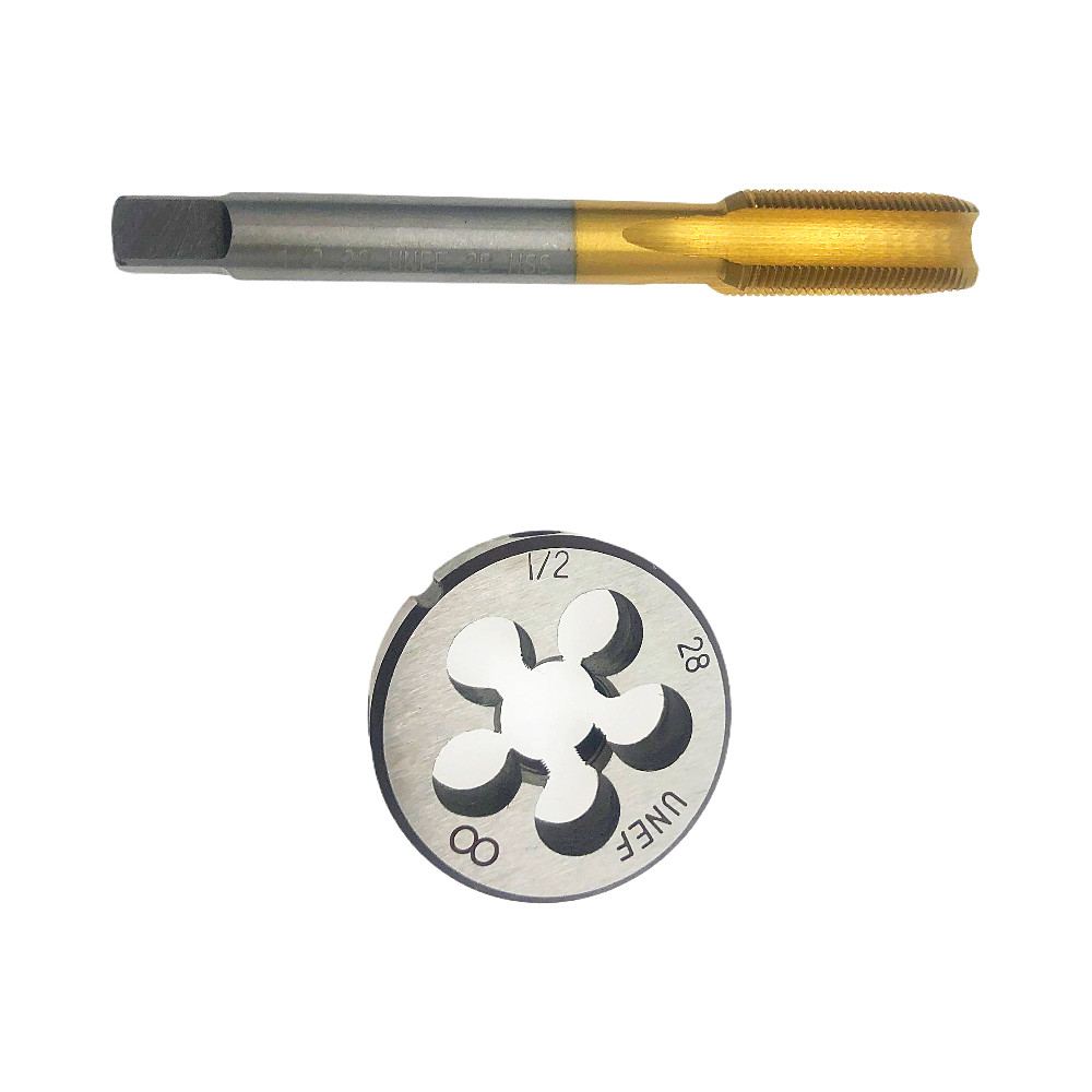 1/2"-28 New 1/2-28  Tap and Die Set TiN Coated RH Thread For 1/2"-28