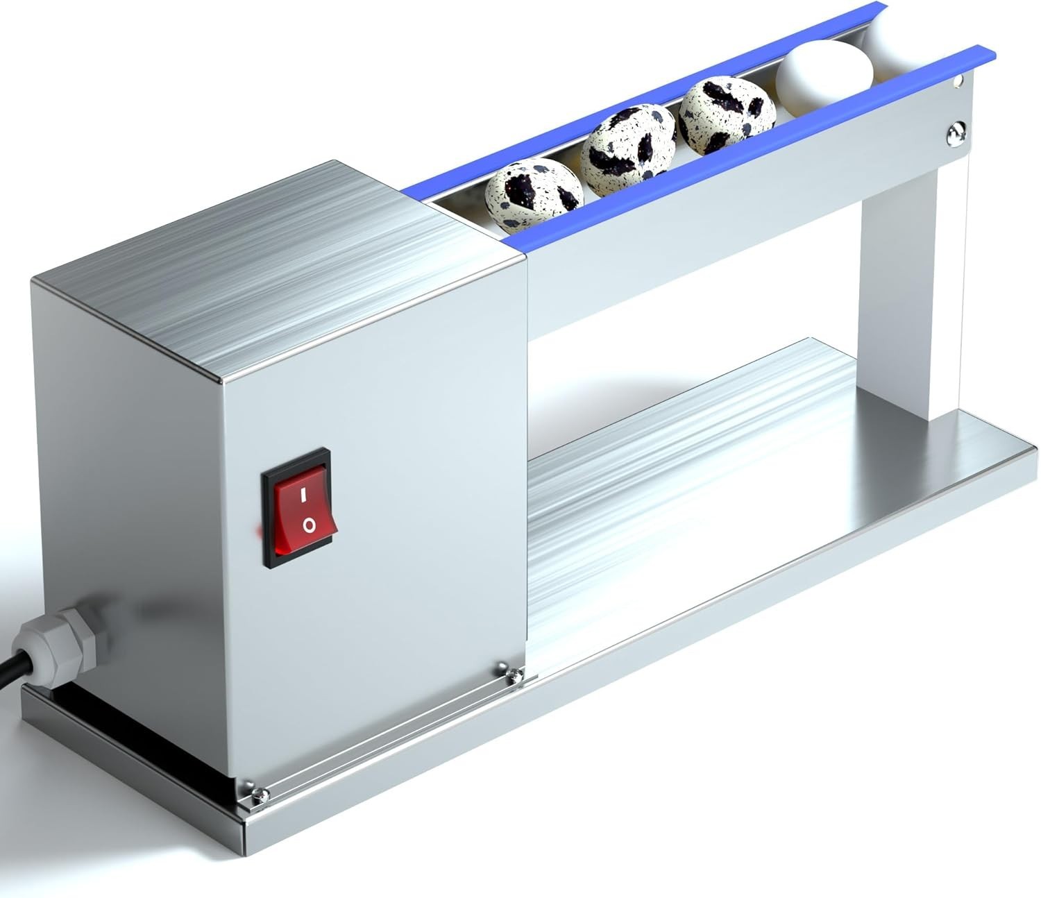 110V Electric Quai Egg Peeler, 28W Commercial Semi-Auto Quai Eggs Sheller, 304 S