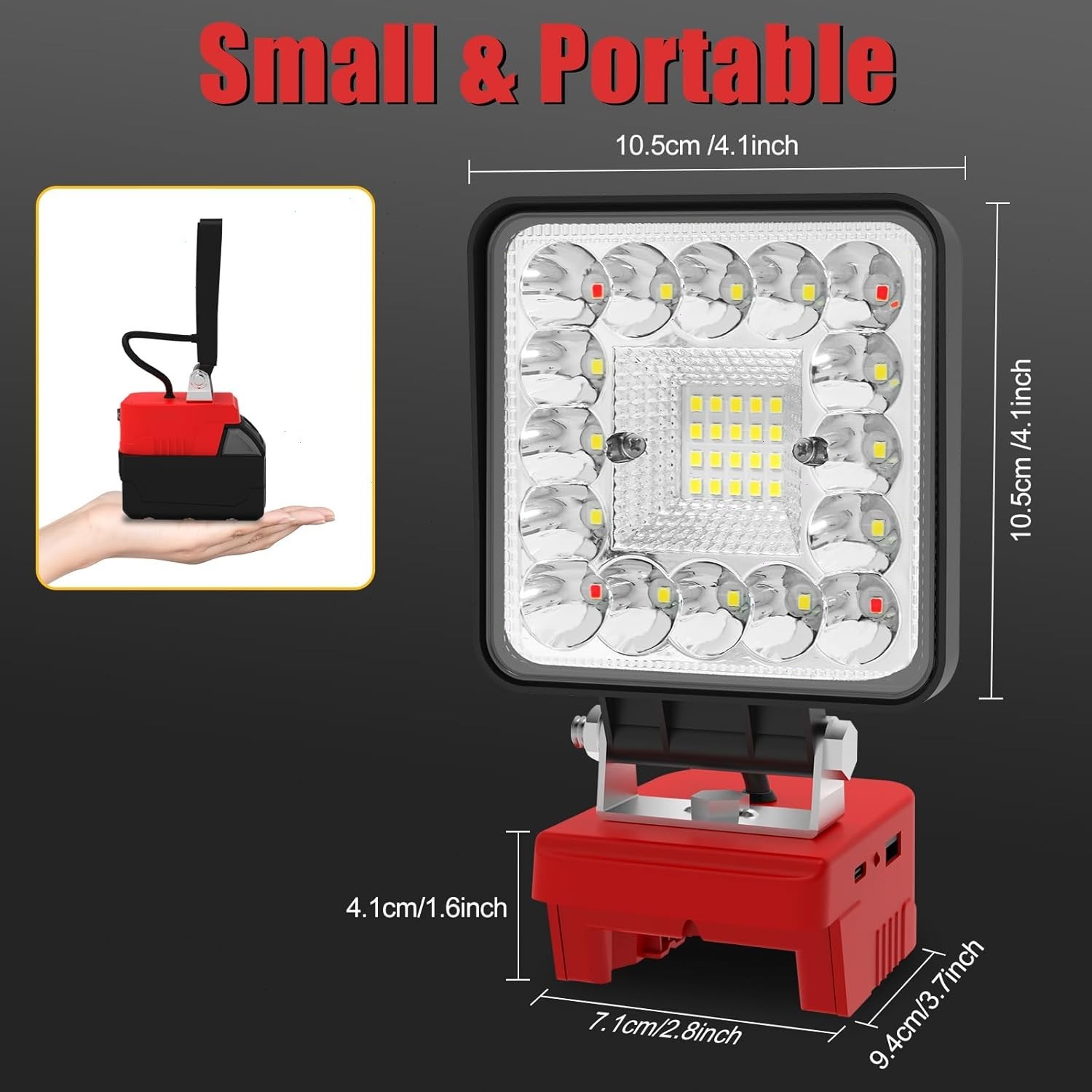 LED Work Light Portable For Milwaukee M18 Battery Cordless Flashlight USB Port