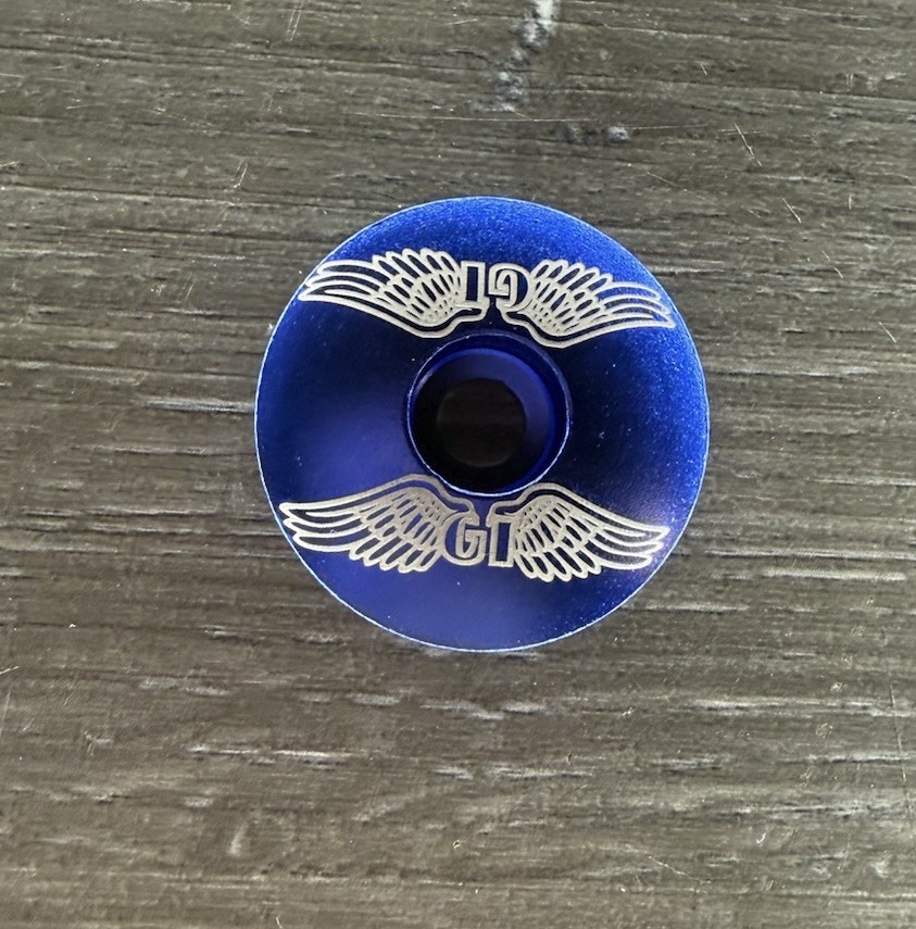 GT Wings BMX Repop Bicycle Headset Top Cap 1 1/8" Blue Stem Cap Bike Dyno