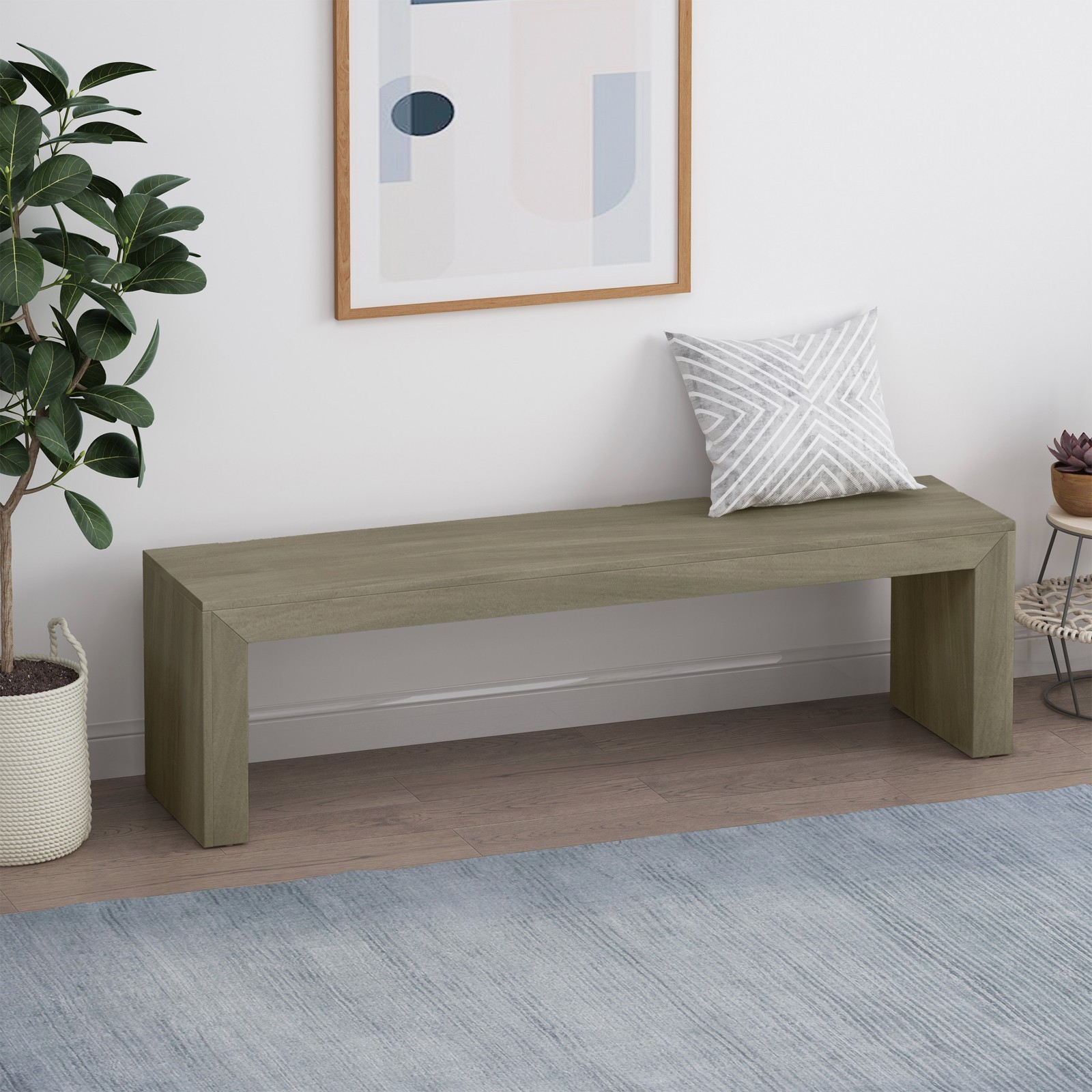 Alveton Rustic Acacia Wood Dining Bench