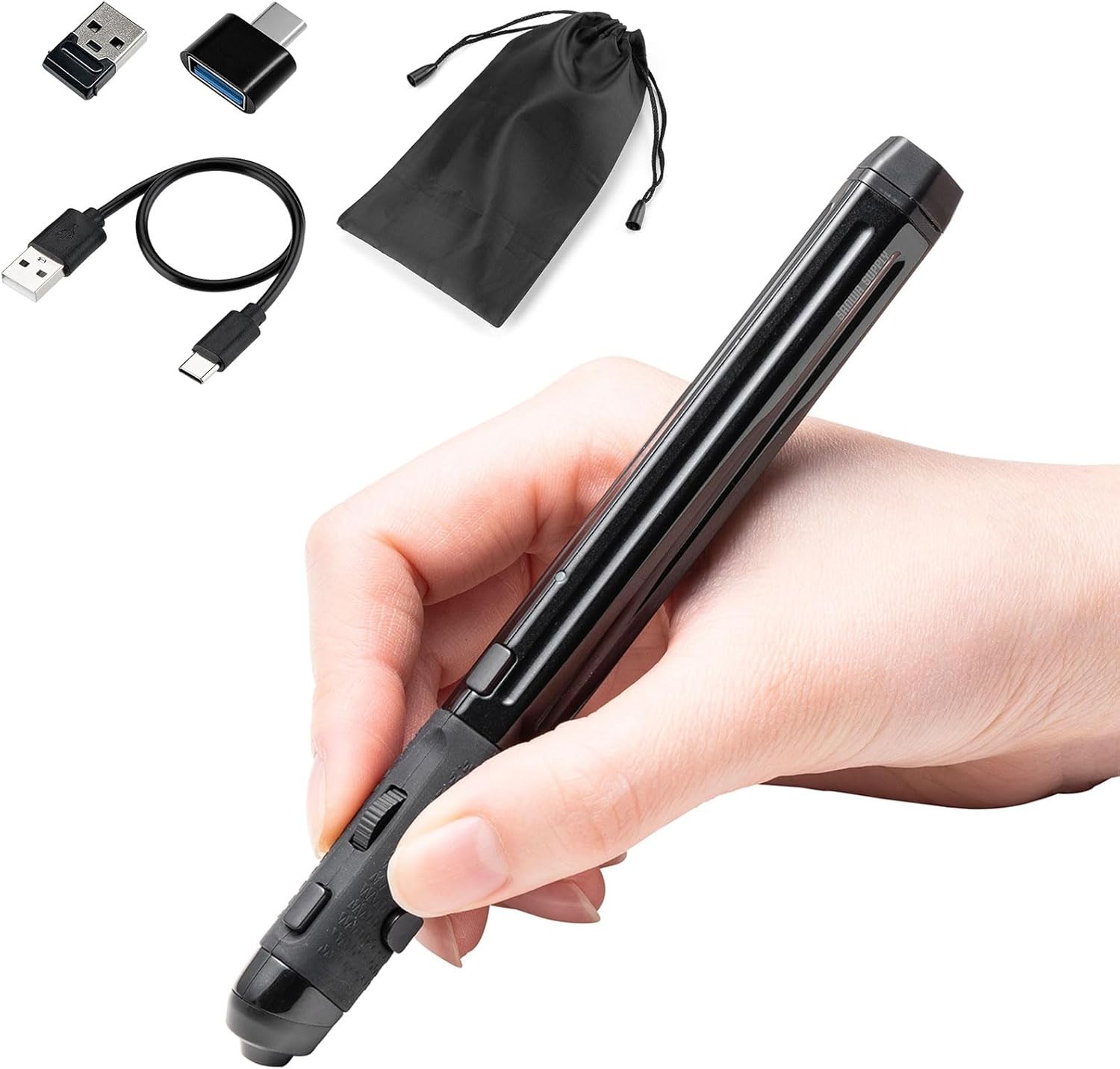 E-Supply Wireless Pen Mouse, Bluetooth/2.4GHz, USB-A/USB-C, Rechargeable, f