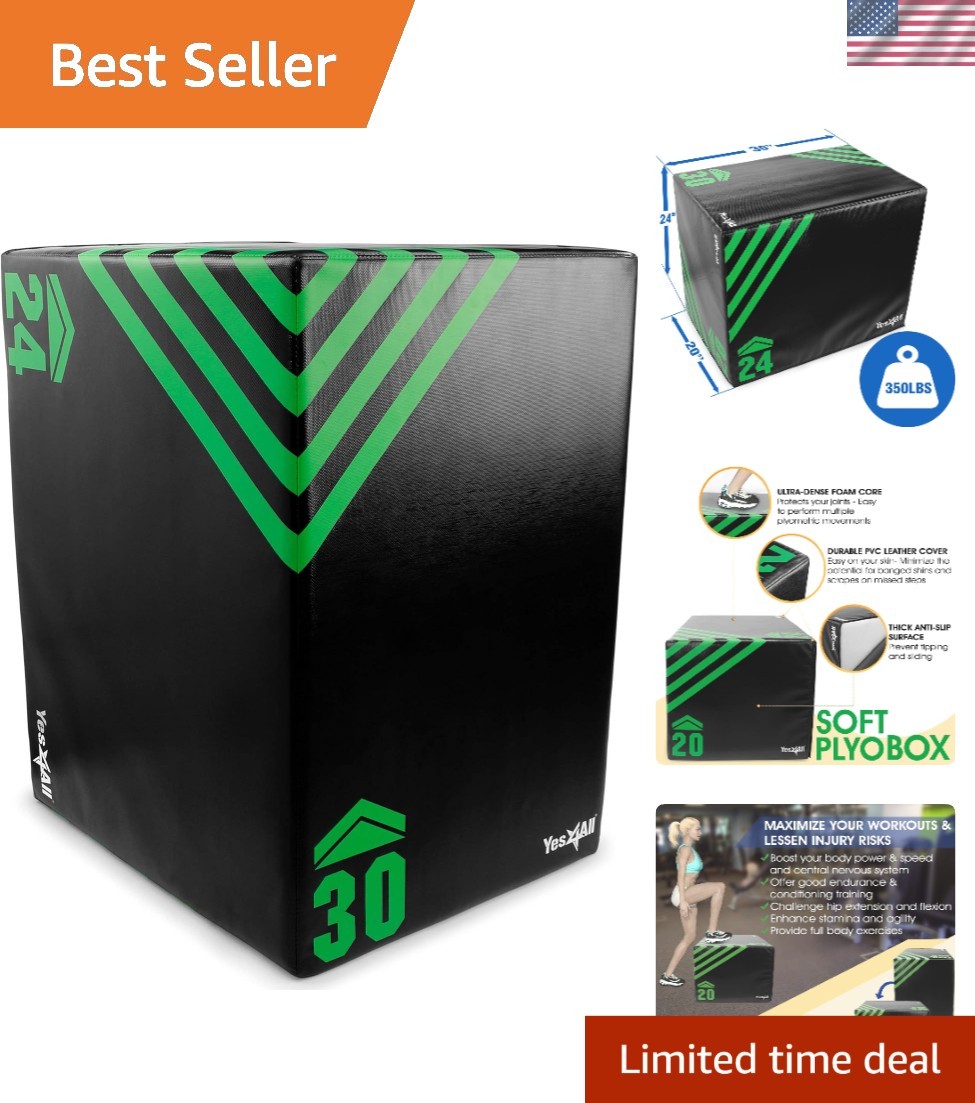 3-in-1 Foam Plyometric Jump Box - Adjustable Fitness Equipment for All Levels