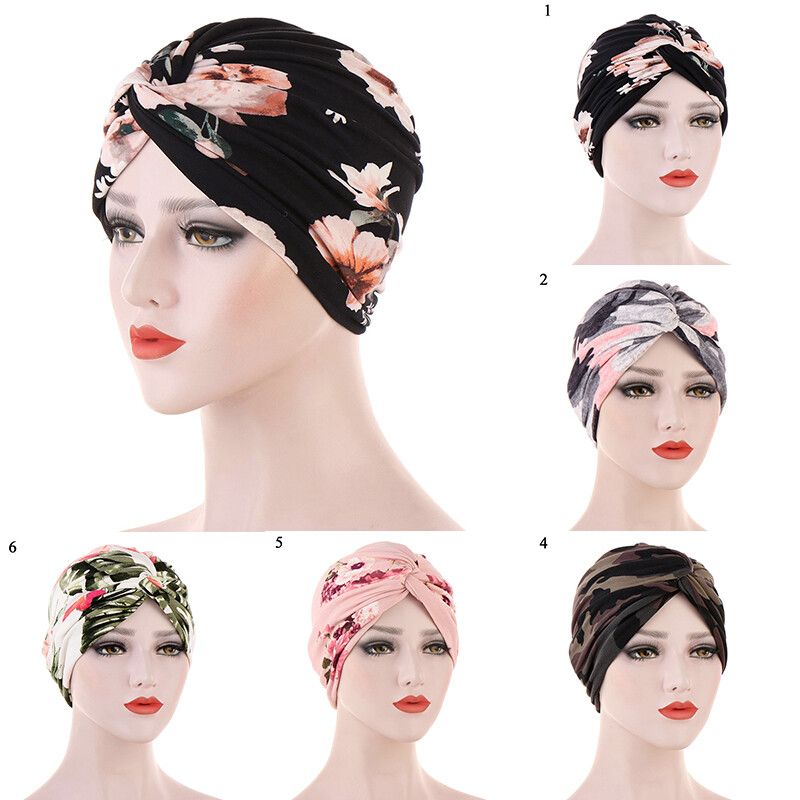 Printed Wrap Hair Loss Head Scarf Muslim Women Turban Cap Cancer Chemo Hat❥