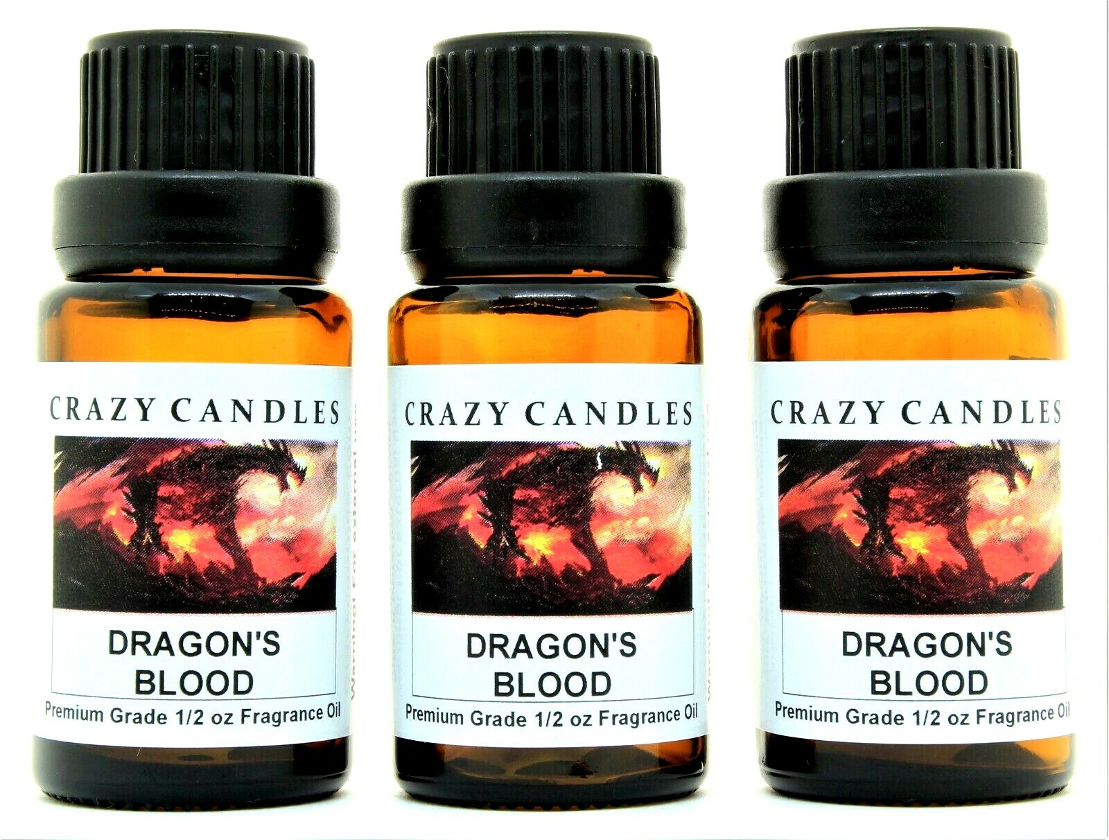 3 Dragon's Blood 1/2oz Premium Grade Scented Fragrance Oil Crazy Candles