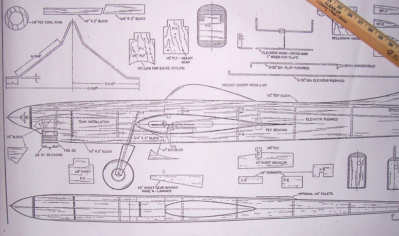 DOLPHIN PLAN + CONSTRUCTION ARTICLE for Lew McFarland's 48" UC Model Airplane